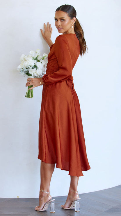 Agata - Midi vestido de satén