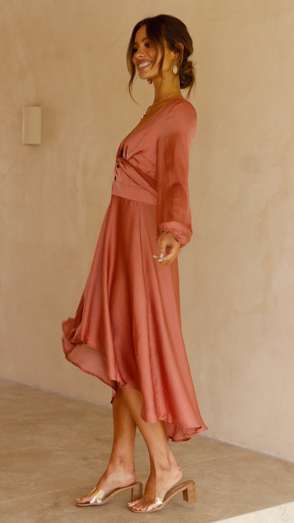 Agata - Midi vestido de satén