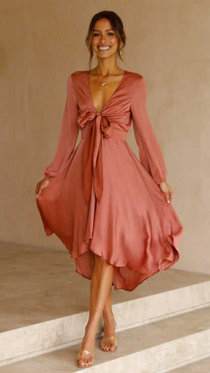 Agata - Midi vestido de satén