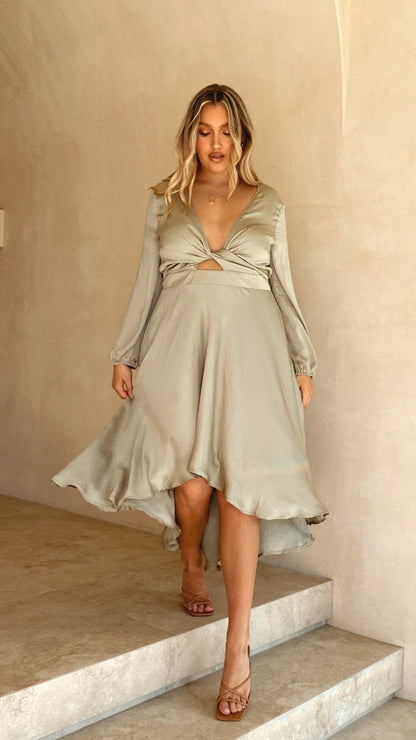 Agata - Midi vestido de satén