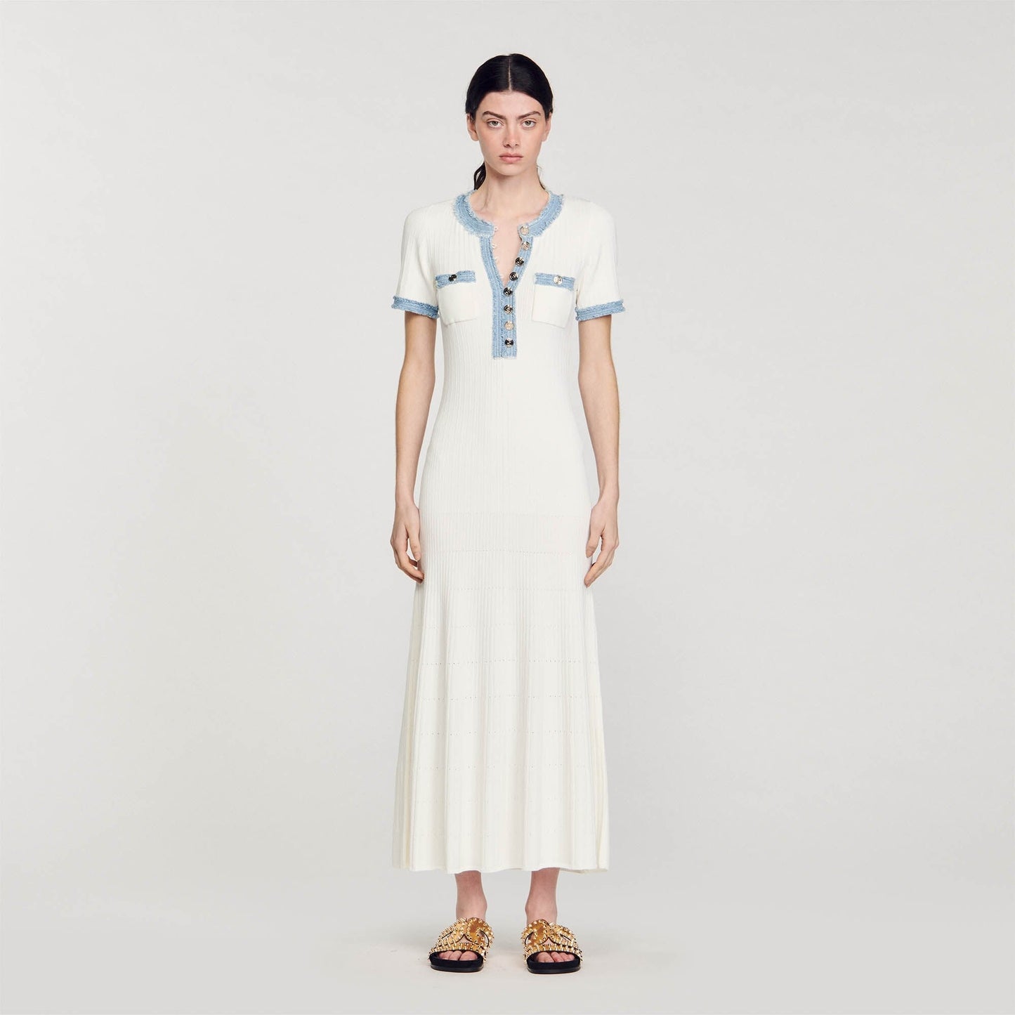 Lena - Vestido largo de punto en canalé