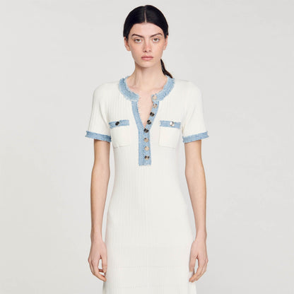 Lena - Vestido largo de punto en canalé